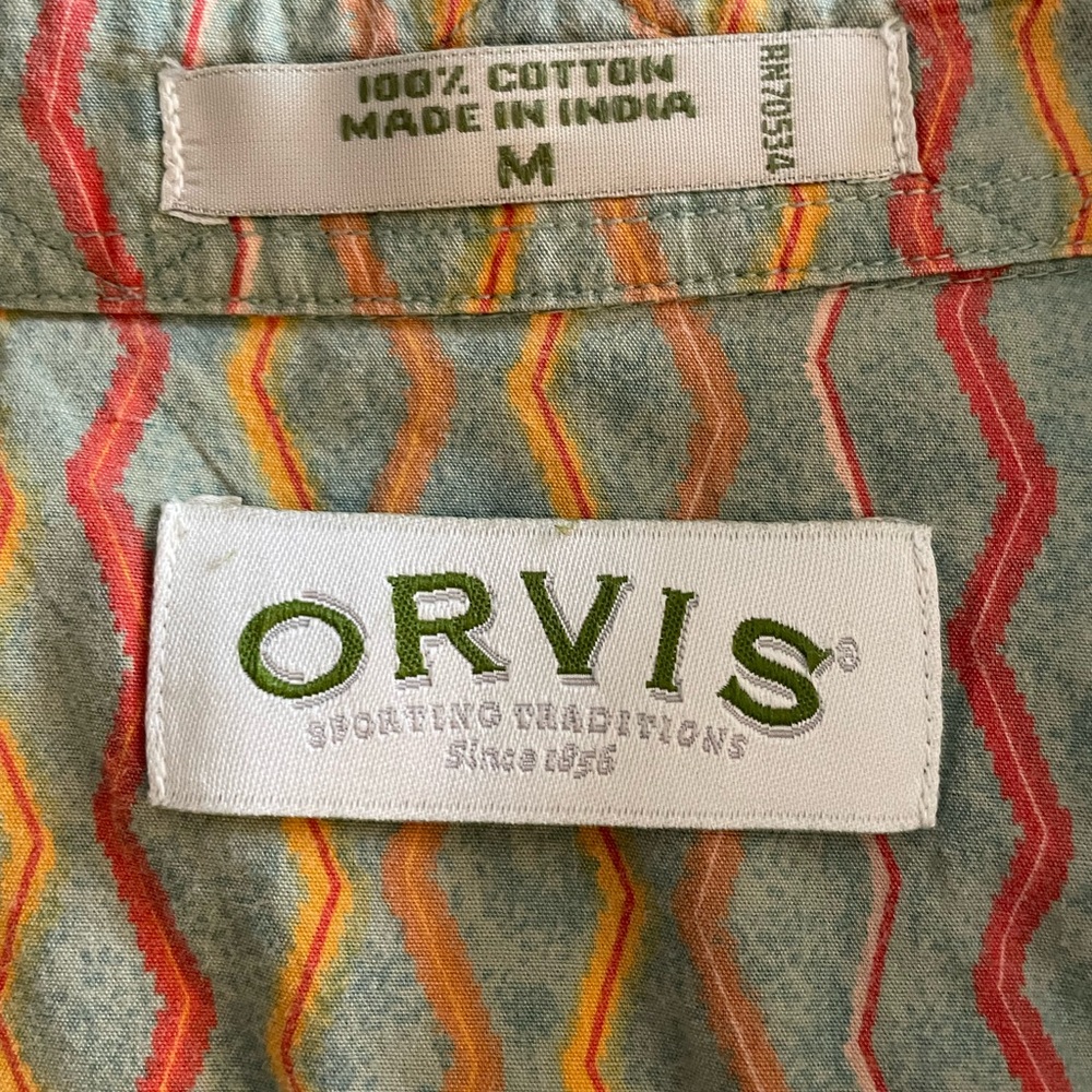 Orvis Green and Yellow Casual Button Down Shirt - Picture 2 of 3